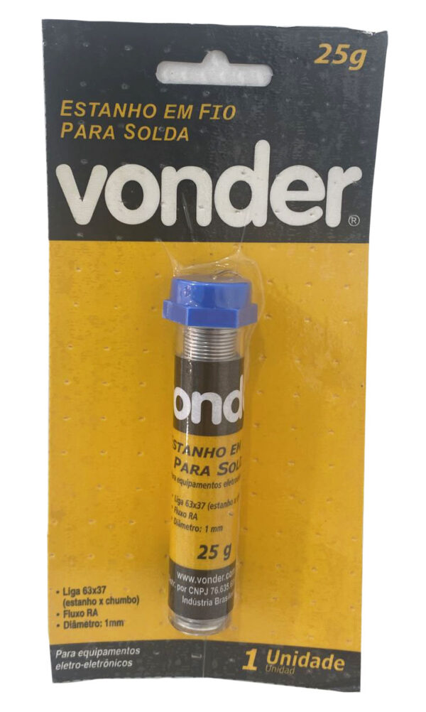 Estanho Em Fio, 1 Mm, 63 X 37, Com 25 G, Vonder Vdo2339