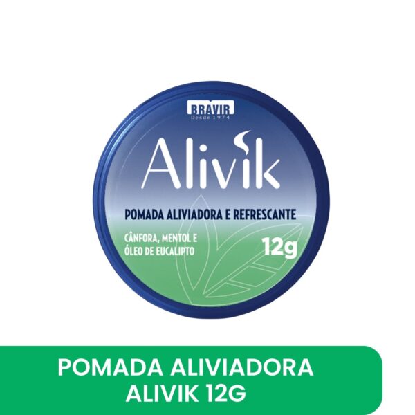 Bravir Pomada Aliviadora E Refrescante Alivik Verde 12 G